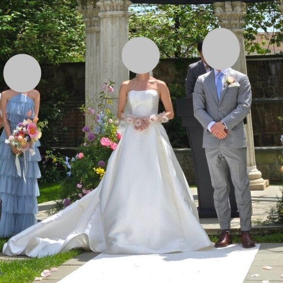 Pronovias “Jory” Off-White Strapless A-line Gown - Picture 6 of 16